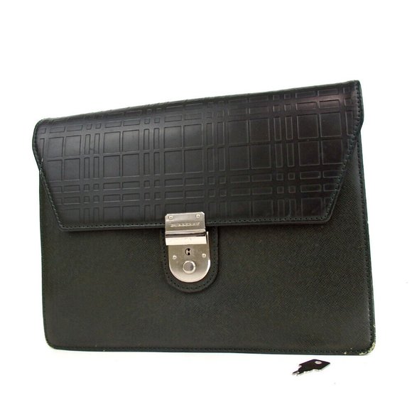 Authentic BURBERRY flap Clutch bag leather - Picture 1 of 12